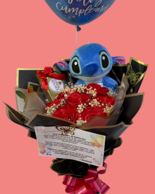 eterno con peluche y chocolates